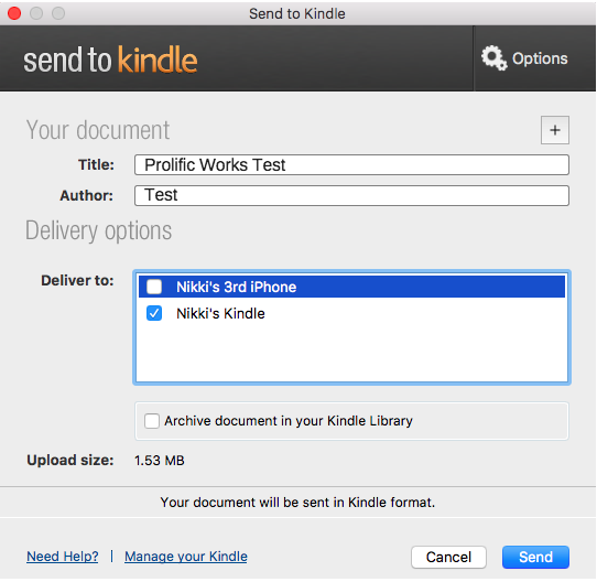add a kindle for mac to my amazon account